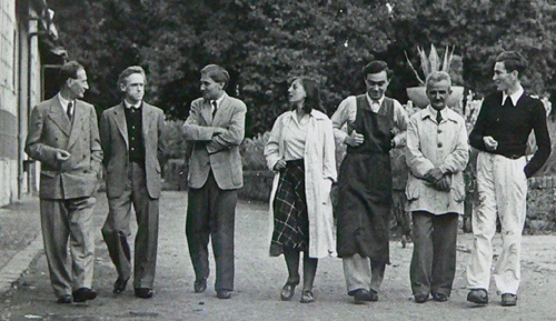 Stipendiaten in der Villa Massimo, Rom 1940, Karl Clobes ganz rechts im Bild